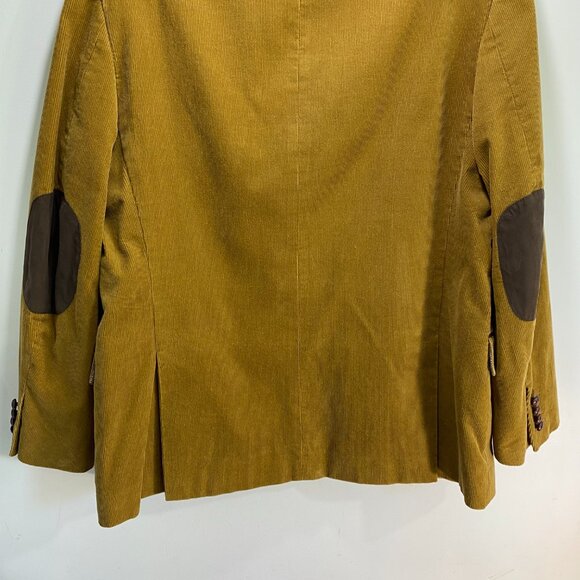 Vtg Tasso Elba Corduroy Camel Blazer Sport Coat Elbow Patch Men M 39-41 Academia - Picture 7 of 15